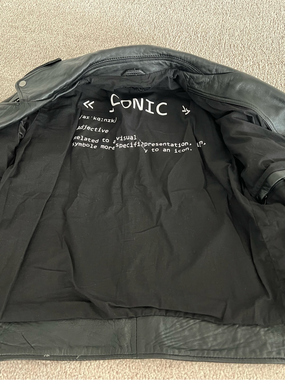 OAKWOOD “ICONIC” Authentic Lambskin Leather Biker Jacket – Men’s Size Small - Picture 15 of 17